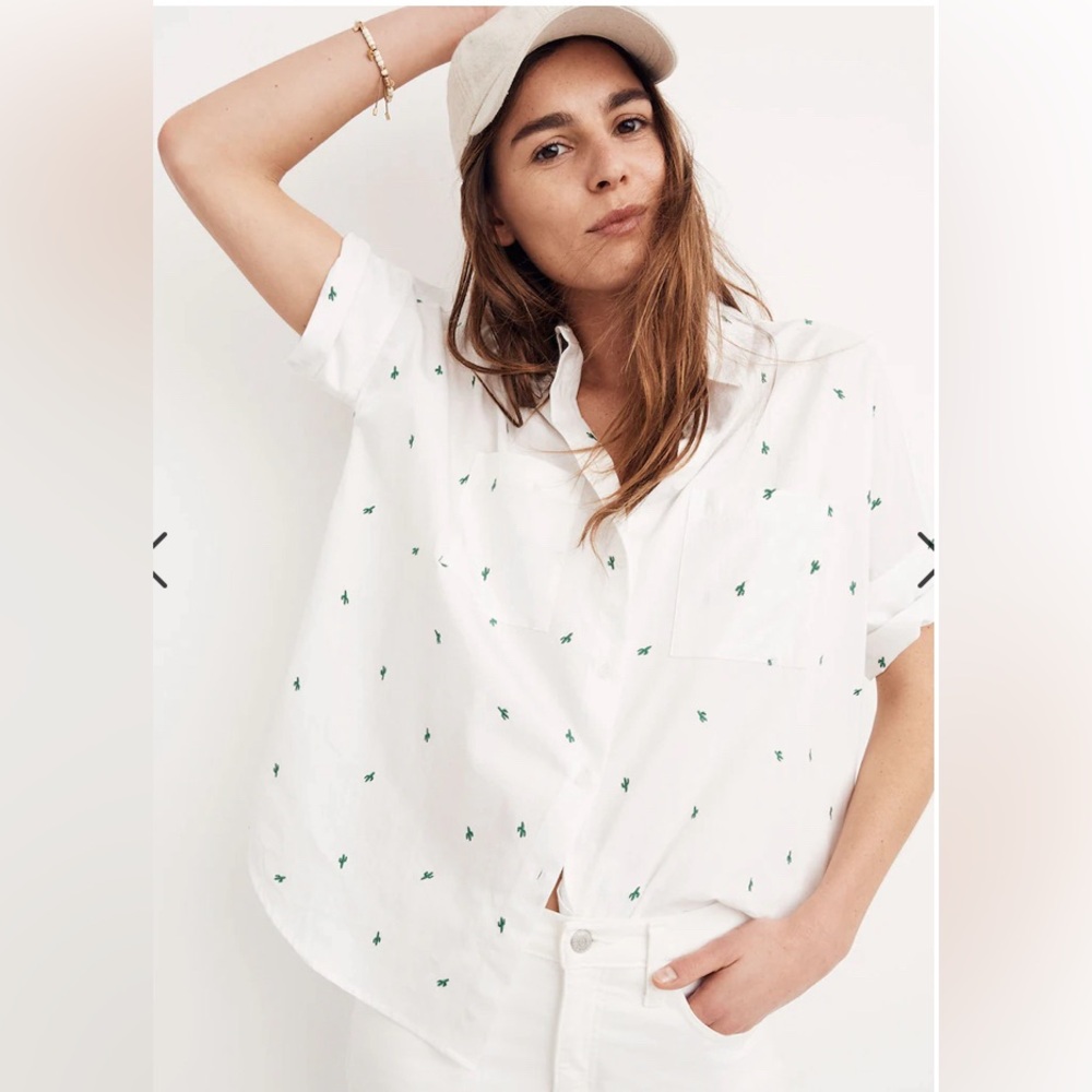 Madewell Embroidered Cactus Courier Shirt XXS